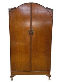 Early Art Deco Tiger Oak F.W. British Made Wardrobe