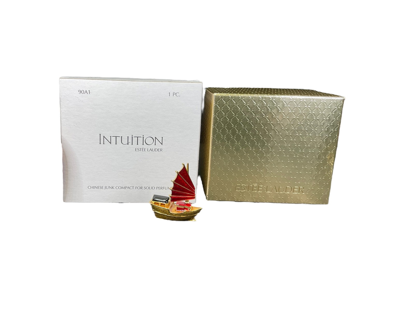 Estee Lauder "Chinese Junk "Solid "Intuition" Perfume Compact (1 of 6)