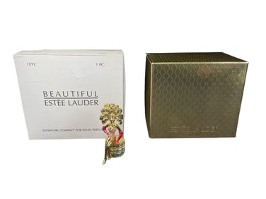Estee Lauder "Showgirl" Solid "Beautiful" Perfume Compact
