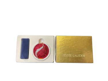 Estee Lauder Lucidity "Round Sparkly Red" Translucent Pressed Powder Compact