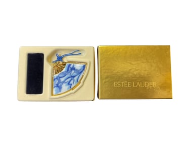 Estee Lauder Lucidity " Asian Fan w/Cranes" Translucent Pressed Powder Compact