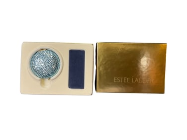 Estee Lauder Lucidity "Round Sparkly Blue" Translucent Pressed Powder Compact