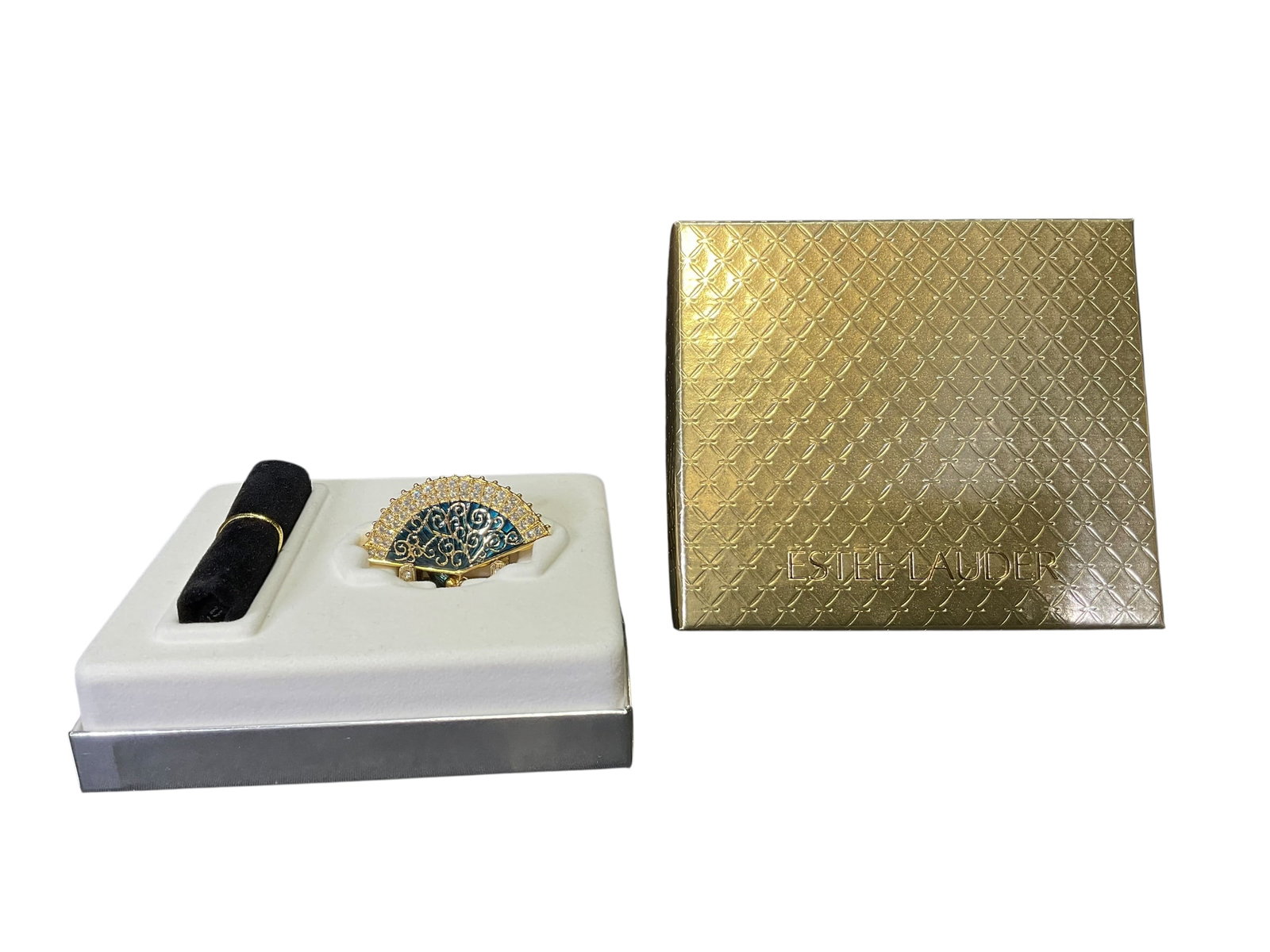 Estee Lauder "Venetian Fan" Solid "Intuition" Perfume Compact (1 of 6)