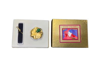 Estee Lauder "Lily Pad w/Frog" Solid "Knowing" Perfume Compact