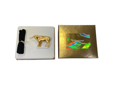 Estee Lauder "Shimmering Steer" Solid "Dazzling Gold" Perfume Compact