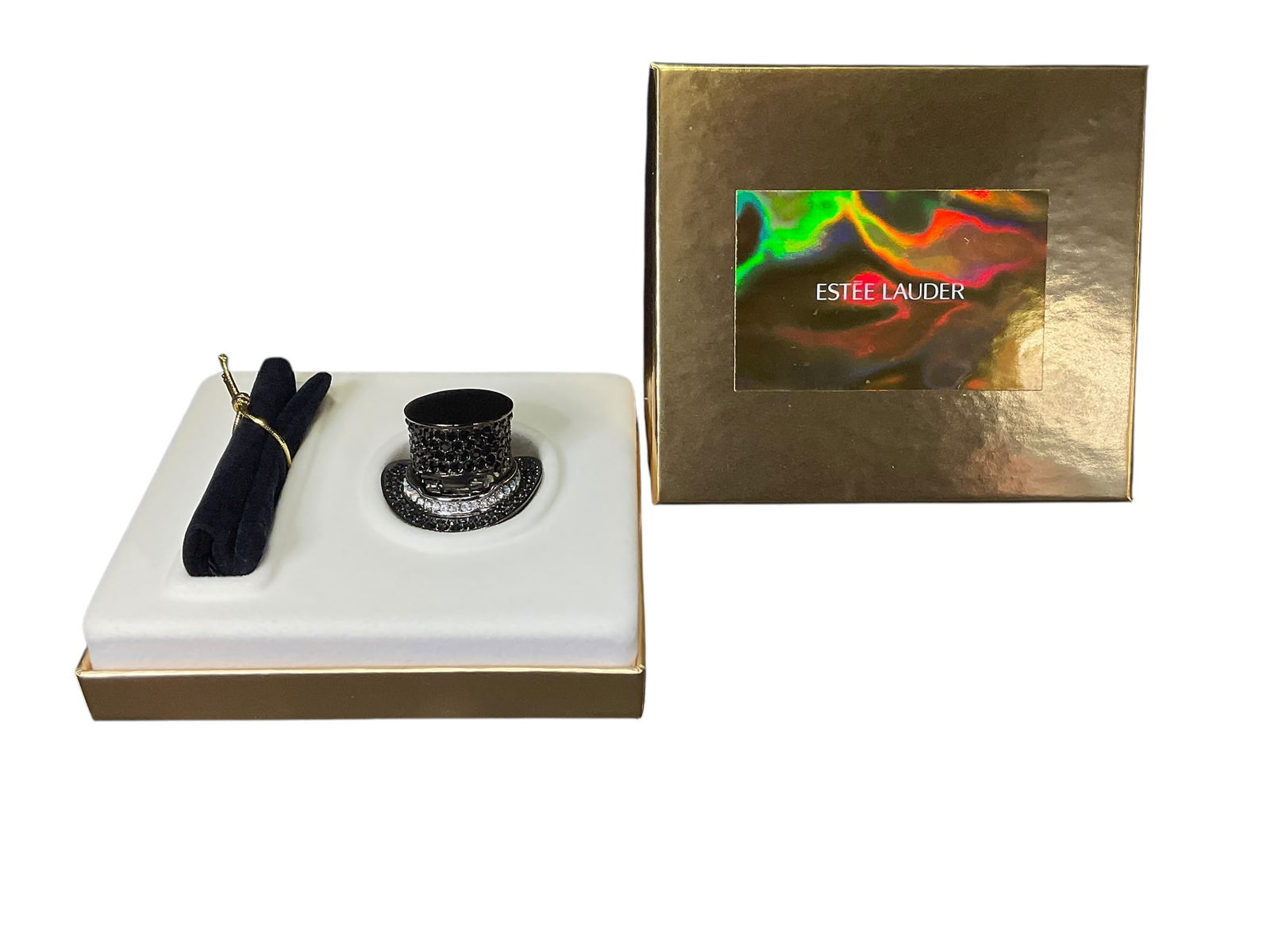 Estee Lauder "Top Hat" Solid "Dazzling Gold"  Perfume Compact (1 of 7)