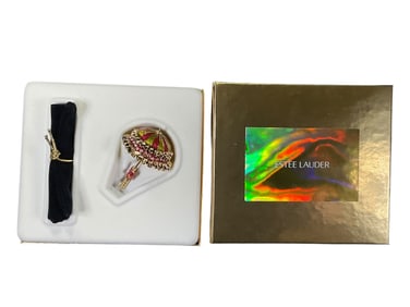 Estee Lauder "Pretty Parasol" Solid "White Linen" Perfume Compact