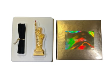 Estee Lauder "Statue of Liberty" Solid "Dazzling Gold" Perfume Compact