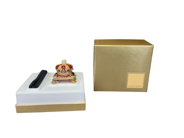 Estee Lauder "Bejeweled Crown "Solid "Pleasures" Perfume Compact