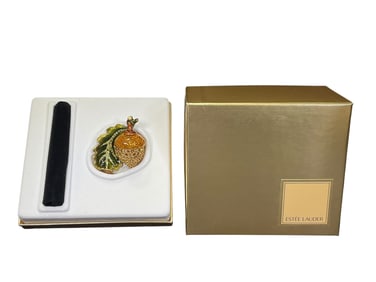 Estee Lauder "Glistening Acorn" Solid "Pleasures" Perfume Compact