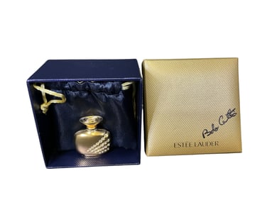 Estee Lauder "Bejeweled Bottle "Solid "White Linen" Perfume Compact