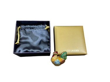 Estee Lauder "Bejeweled Rooster" Solid "Intuition" Perfume Compact