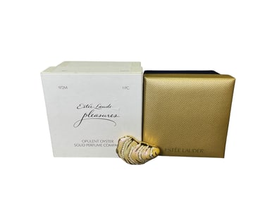 Estee Lauder "Opulent Oyster" Solid "Pleasures" Perfume Compact