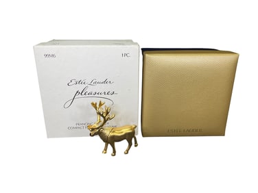 Estee Lauder "Prancing Reindeer" Solid "Pleasures" Perfume Compact