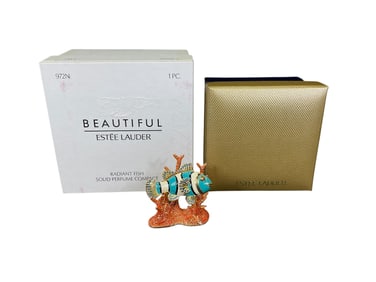 Estee Lauder "Radiant Fish" Solid "Beautiful" Perfume Compact