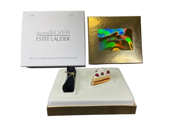 Estee Lauder "Dreamy Dessert" Solid "Dazzling Silver" Perfume Compact