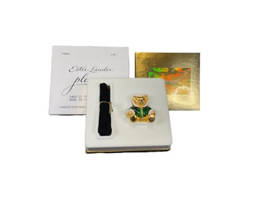Estee Lauder "Harrods Teddy Bear" Solid "Pleasures" Perfume Compact
