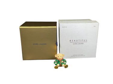 Estee Lauder "Harrods Teddy Bear" Solid "Beautiful" Perfume Compact