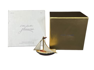 Estee Lauder "sparkling Sailboat" Solid "Pleasures" Perfume Compact