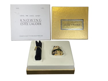 Estee Lauder "Panda "Solid "Knowing" Perfume Compact