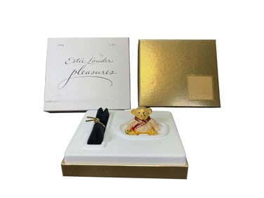 Estee Lauder "Harrods Teddy Bear" Solid "Pleasures" Perfume Compact