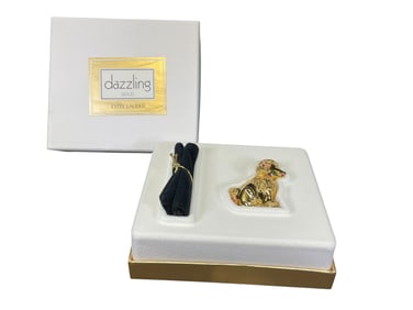 Estee Lauder "Petite Poodle" Solid Dazzling Gold" Perfume Compact