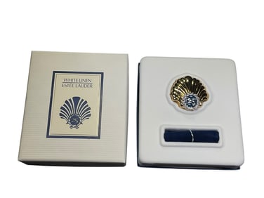 Estee Lauder "25th Anniversary" Solid "White Linen" Perfume Compact