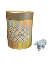 Estee Lauder "Sparkly Polar Bear" Solid "Pleasures" Perfume Compact