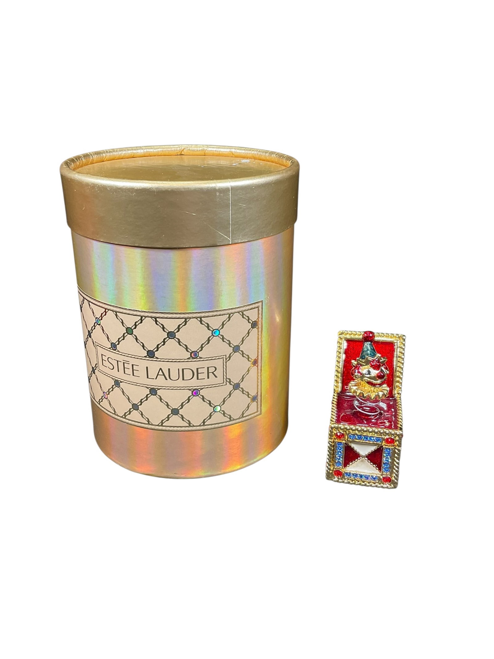 Estee Lauder "Jack-in-the-Box" Solid "White Linen" Perfume Compact (1 of 4)