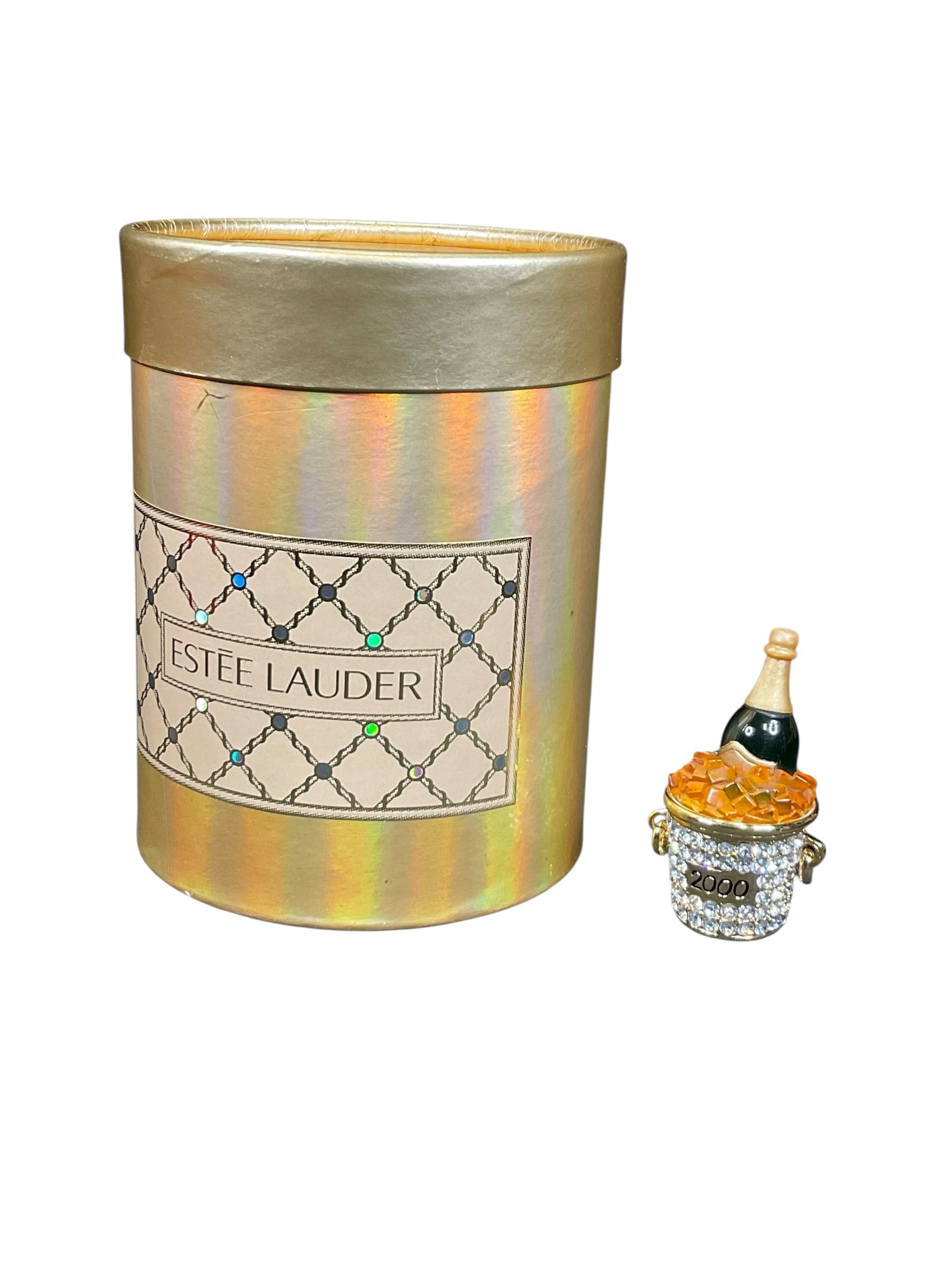 Estee Lauder"2000 Champagne Bucket" Solid "Beautiful" Perfume Compact (1 of 5)