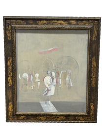 Signed Toni Waim Original Oil on Canvas Painting w/ Book