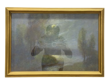 Signed Spicuzza c1920s "River Scene" Pastel on Paper