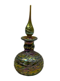 Signed Steven V. Correia Ltd. Ed. Iridescent Feather & Wire Perfume Bottle