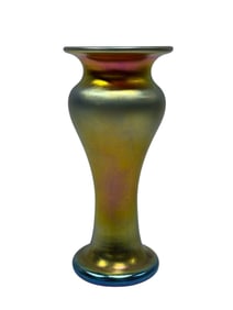 Signed Steven Correia Iridescent Glass Vase