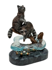 Signed 1994 Kitty Cantrell Legends Collection Bronze "River Bandits" Sculpture