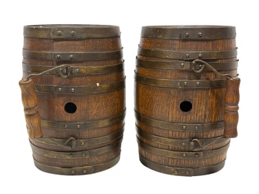 Pair of Early Oak Whiskey Barrel's