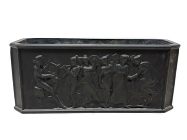 1920s Art Deco Tiffin Amethyst Glass Planter w/ Dancing Ladies
