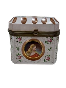 Vintage Decorative Hand Painted Cut-To-Clear Box