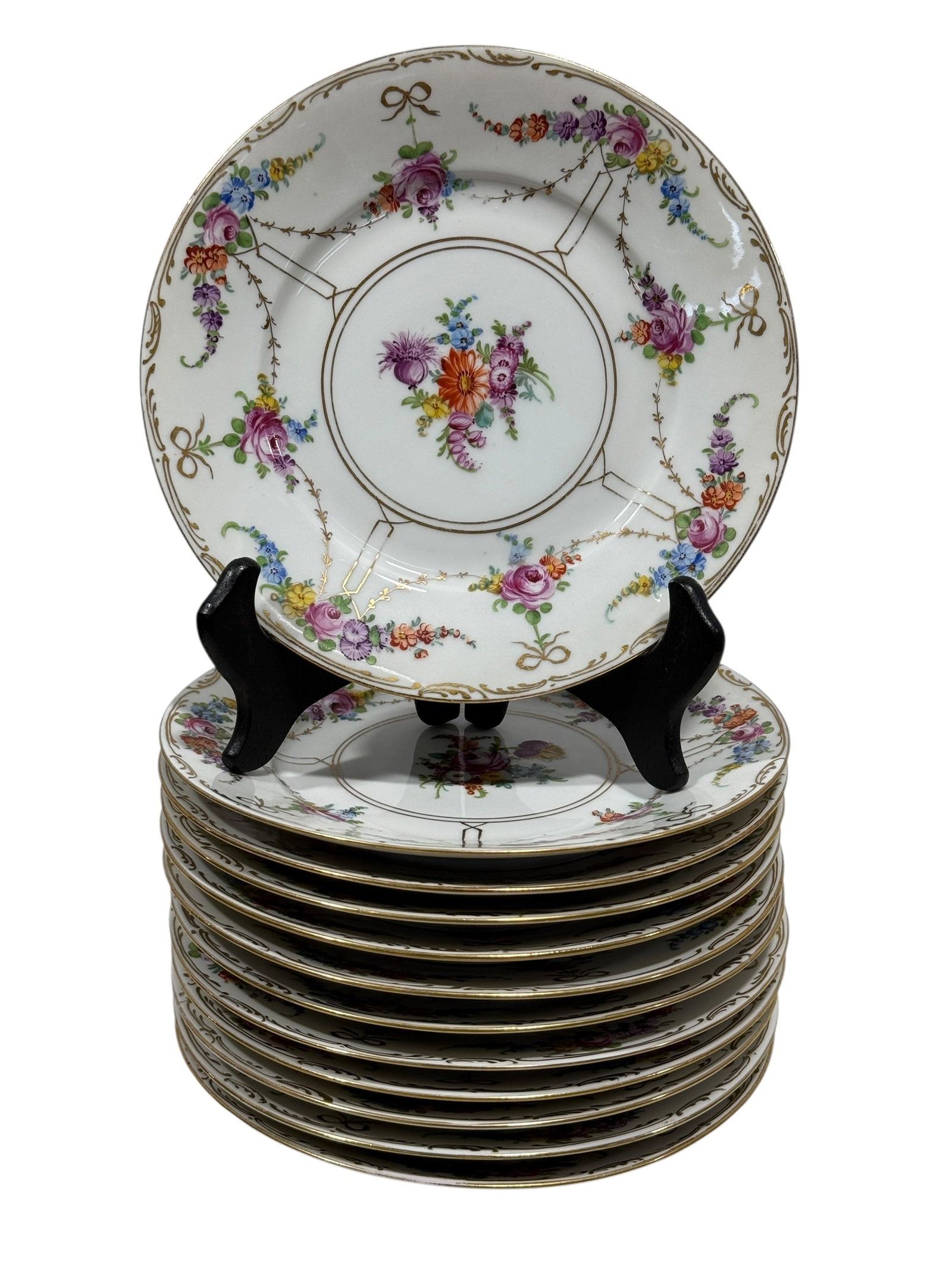 Set of 12 "Saxony" Dresden Plates (1 of 4)