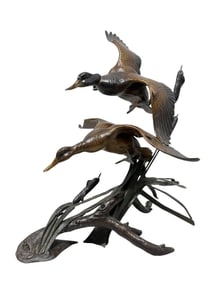 Ducks Unlimited Bronze "Gale Winds" Sculpture After Ronnie Wells