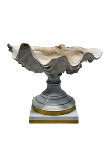 Clam Shell Mounted on V.A. Portugal Porcelain Stand