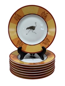 Set of 8 Hermes Africa Bread & Butter Plates w/ Original Boxes
