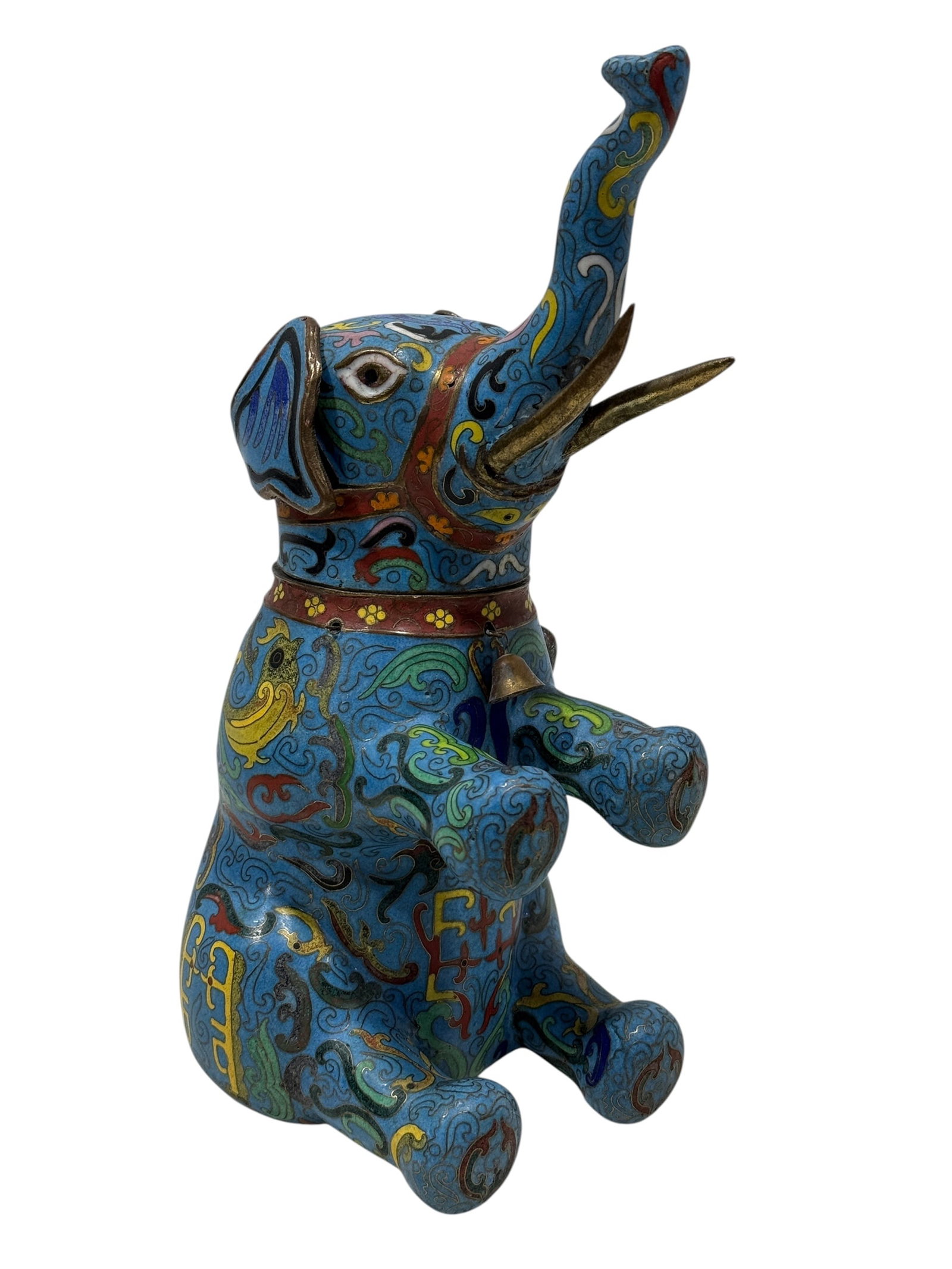 19th C. Chinese Cloisonne Elephant Tobacco Jar (1 of 16)