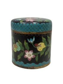 Early 1900s Chinese Cloisonne Cylinder Box