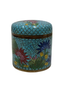 Late 19th C. Chinese Cloisonne Qing Dynasty Cylinder Jar
