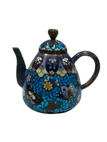 19th C. Japanese Meiji Cloisonne Miniature Teapot
