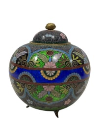 RARE 19th Chinese Cloisonne Lidded Jar
