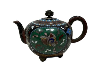 19th C. Japanese Meiji Cloisonne Miniature Teapot