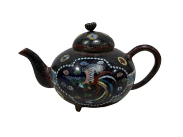 19th C. Japanese Meiji Cloisonne Miniature Teapot