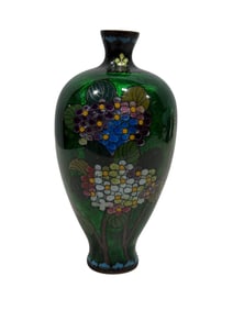 19th C. Japanese Meiji Ginbari Cloisonne Vase